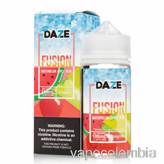 Vape Kit Completo Sandía Helada Manzana Pera - 7 Daze Fusion - 100ml 0mg